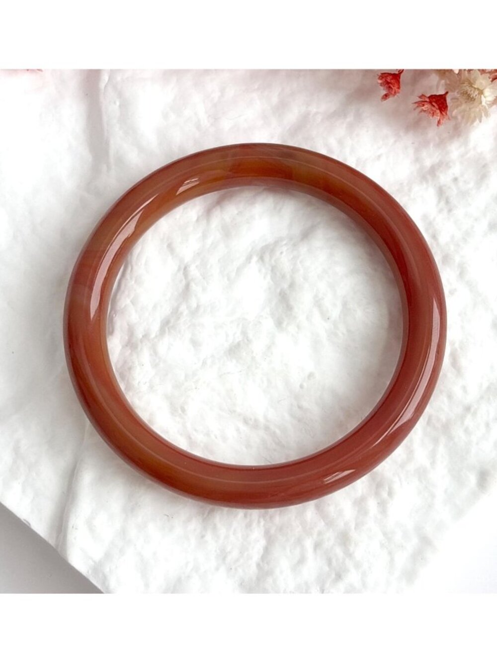 Red Jade | Agate Minimalist Stone Vintage Good Luck Peking Bangle Bracelet